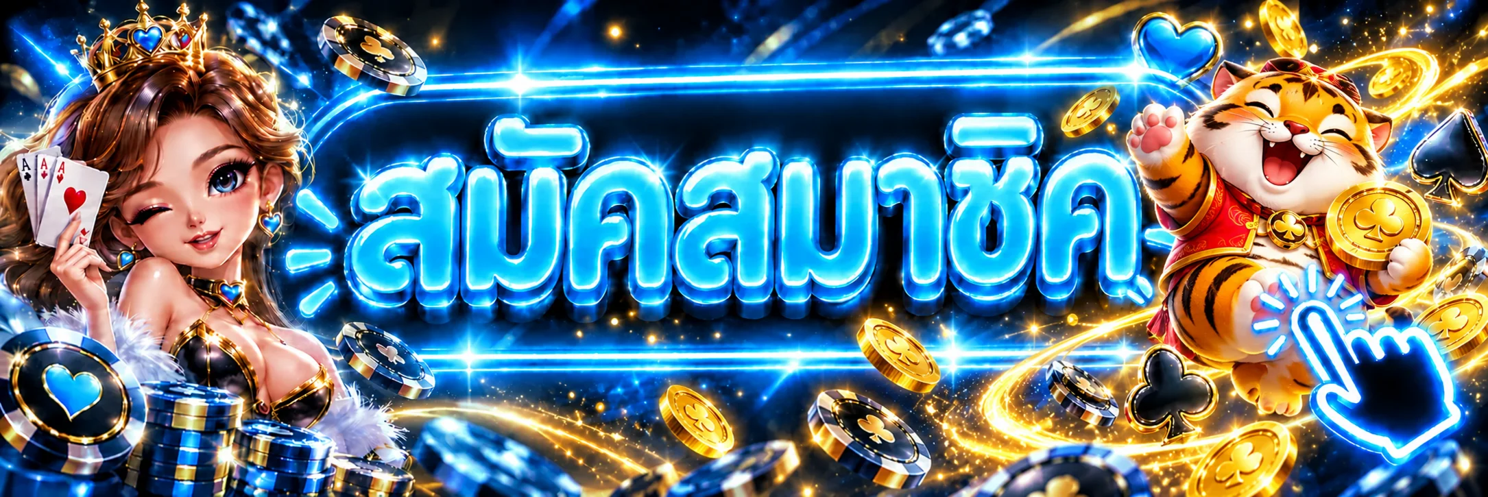 หน้าเข้าสู่ระบบ GOD OF SLOT โทนน้ำเงินทอง